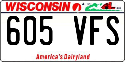 WI license plate 605VFS