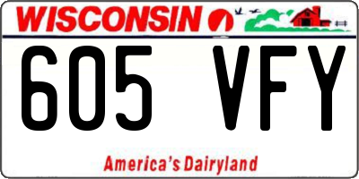 WI license plate 605VFY