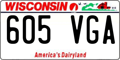 WI license plate 605VGA