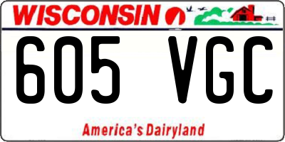 WI license plate 605VGC