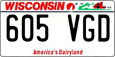 WI license plate 605VGD