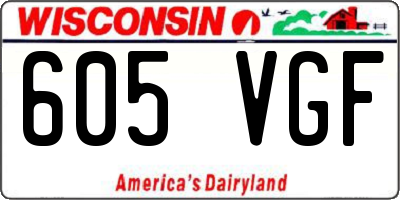 WI license plate 605VGF
