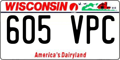 WI license plate 605VPC