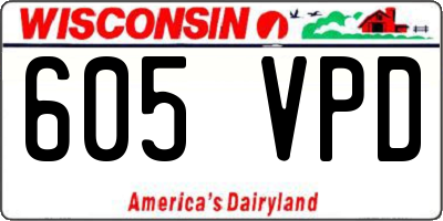 WI license plate 605VPD