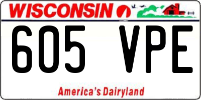 WI license plate 605VPE