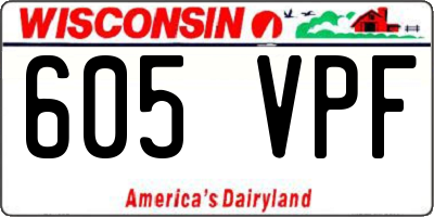 WI license plate 605VPF