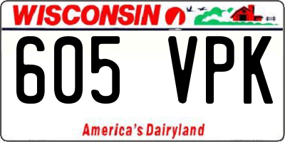 WI license plate 605VPK