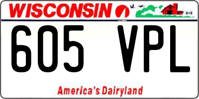 WI license plate 605VPL