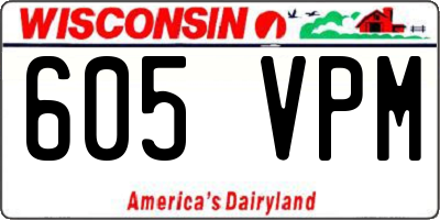 WI license plate 605VPM