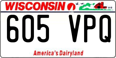 WI license plate 605VPQ