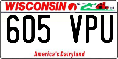 WI license plate 605VPU