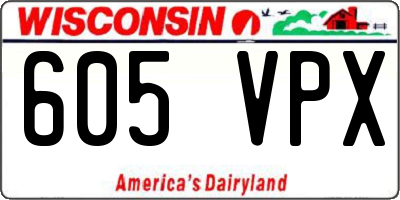WI license plate 605VPX