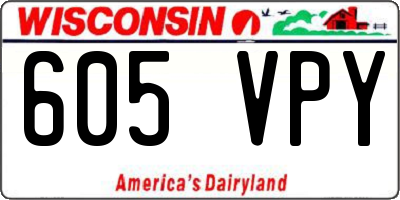 WI license plate 605VPY