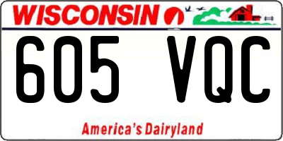 WI license plate 605VQC