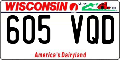 WI license plate 605VQD