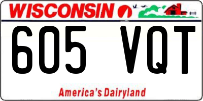 WI license plate 605VQT