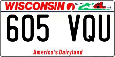 WI license plate 605VQU