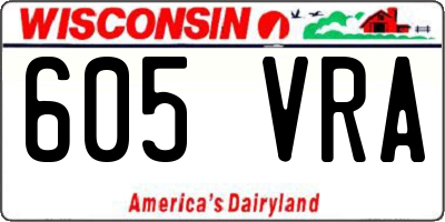 WI license plate 605VRA