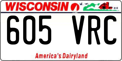WI license plate 605VRC