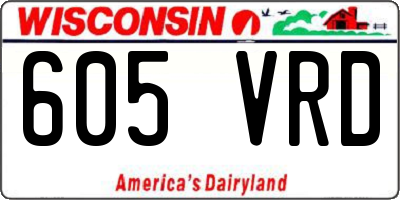 WI license plate 605VRD
