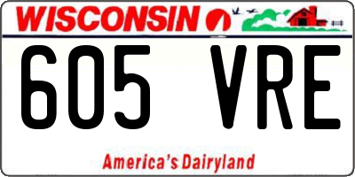 WI license plate 605VRE