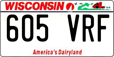WI license plate 605VRF