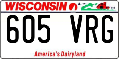 WI license plate 605VRG