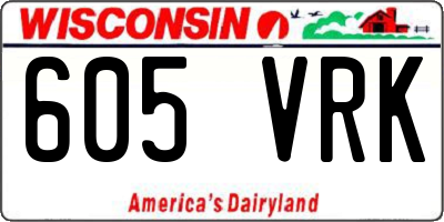 WI license plate 605VRK