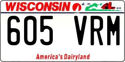 WI license plate 605VRM