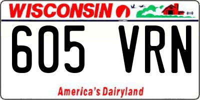 WI license plate 605VRN