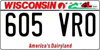 WI license plate 605VRO