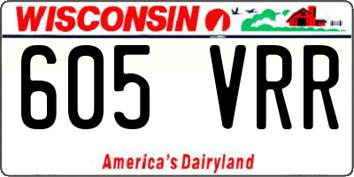 WI license plate 605VRR