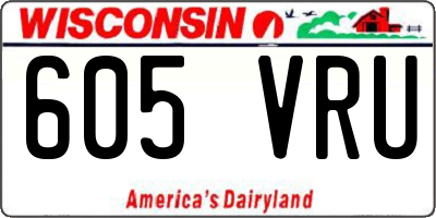 WI license plate 605VRU