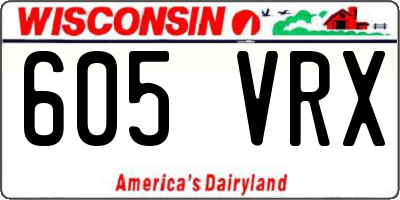 WI license plate 605VRX