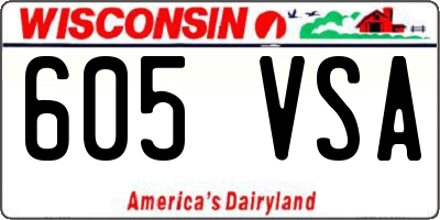WI license plate 605VSA