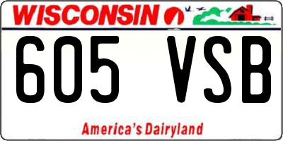 WI license plate 605VSB