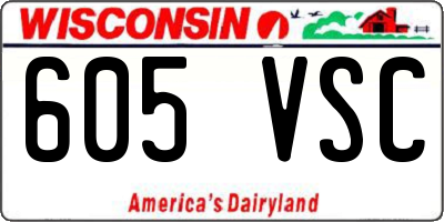 WI license plate 605VSC