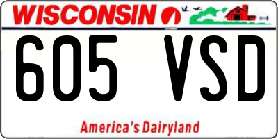 WI license plate 605VSD