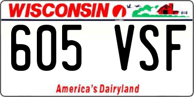 WI license plate 605VSF