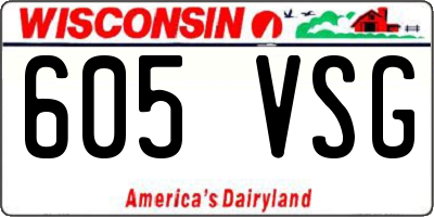 WI license plate 605VSG