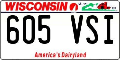 WI license plate 605VSI