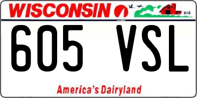 WI license plate 605VSL