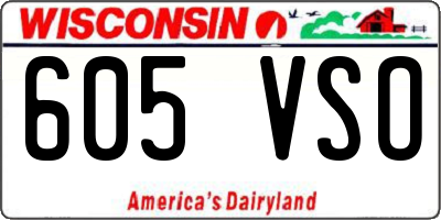 WI license plate 605VSO