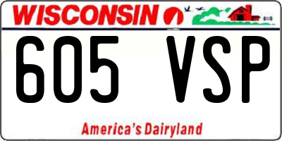 WI license plate 605VSP