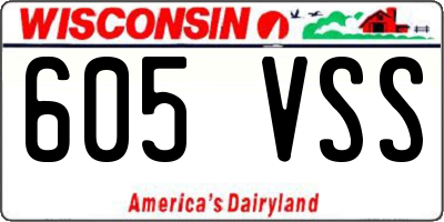 WI license plate 605VSS