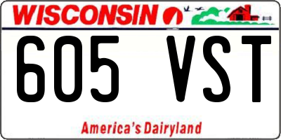 WI license plate 605VST