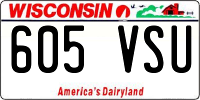 WI license plate 605VSU