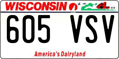 WI license plate 605VSV