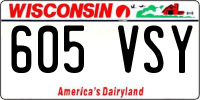 WI license plate 605VSY