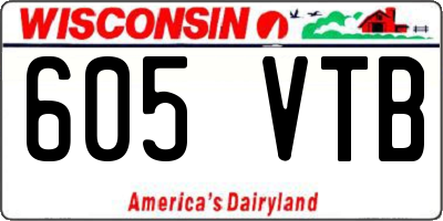 WI license plate 605VTB